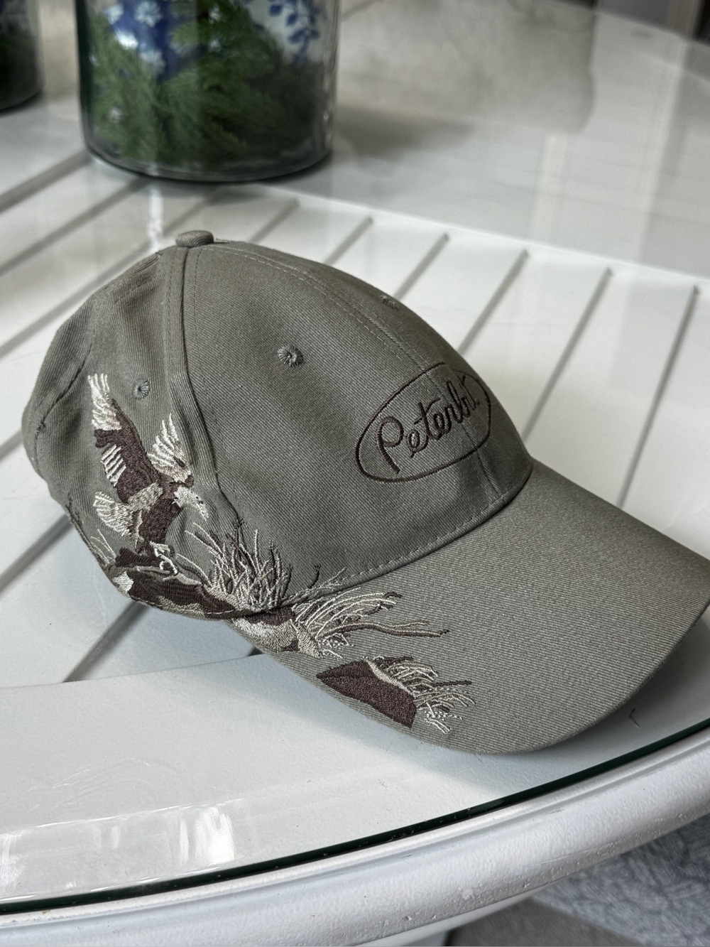 Peterbilt Hunter Eagle Embroidered Hat Baseball Cap Green Gray Trucker‎